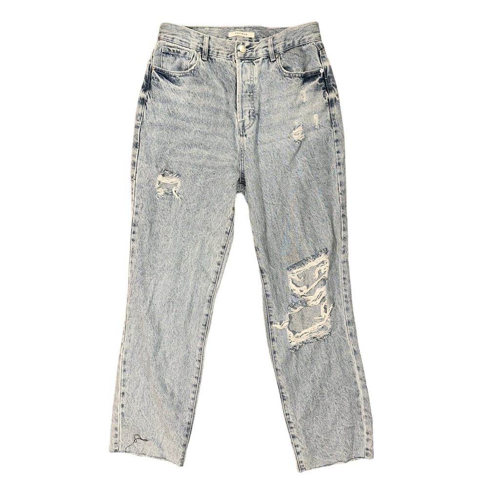 high rise straight jeans